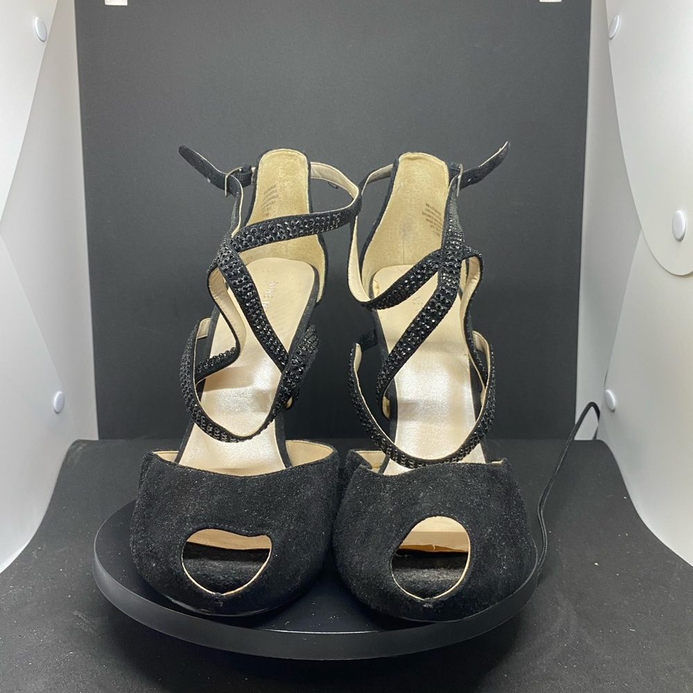 ***Sold***Nine West Just Maybe Elegant Black Strappy Women's Heels EUC Size 11
